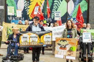 Axe Drax and Biofuelwatch protest. Leeds. 27.04.2022