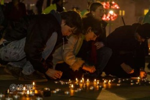 Candle-lit vigil for refugees. Leeds. 26.11.2021