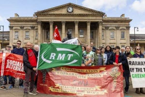 Huddersfield TUC rally for the RMT national strike. 25.06.2022