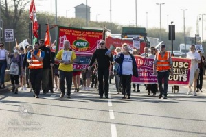 P&O sackings protest and march. Hull. 26.03.2022