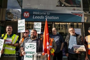 RMT national rail strike, Leeds. 21.06.2022